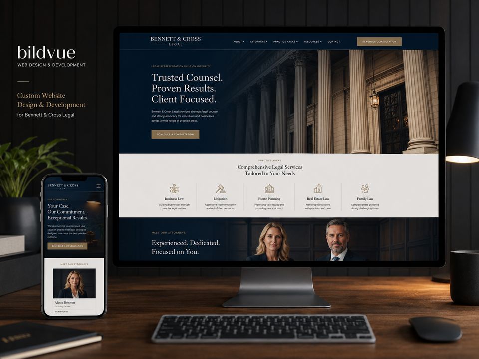 Sitio web de Bennett & Cross Legal por BildVue