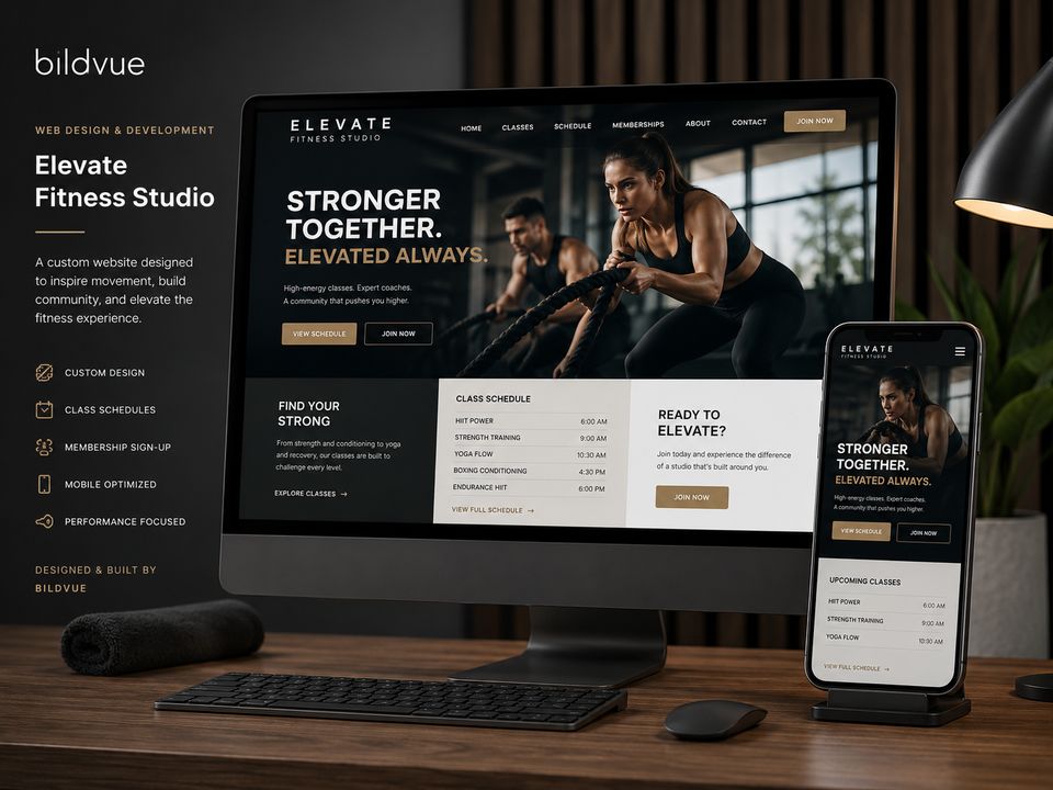 Sitio web de Elevate Fitness Studio por BildVue