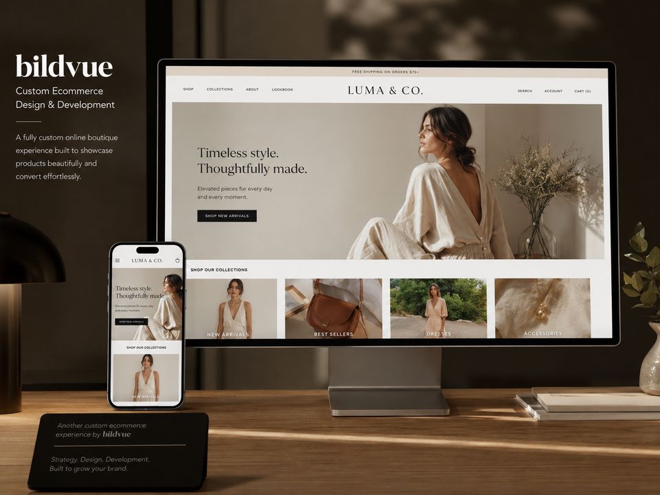 Sitio web de comercio electrónico Luma & Co. por BildVue